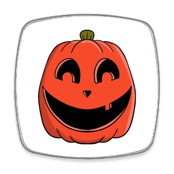 Playful Pumpkin Smile - Square fridge magnet - white - Front