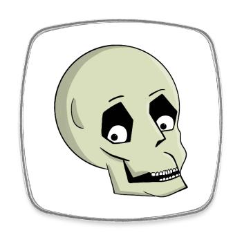 Playful Skull Smile Cartoon - Square fridge magnet - white - Front
