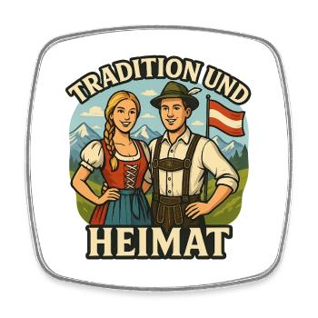 Tradition und Heimat Trachtenfreude - Viereckiger Kühlschrankmagnet - Weiß - Vorne