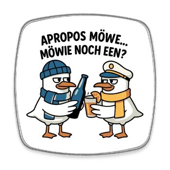 Möwen Prost am Meer - Viereckiger Kühlschrankmagnet - Weiß - Vorne