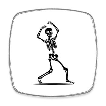 Skeletal Dance Silhouette - Square fridge magnet - white - Front