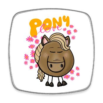 Pony Liebe - Viereckiger Kühlschrankmagnet - Weiß - Vorne