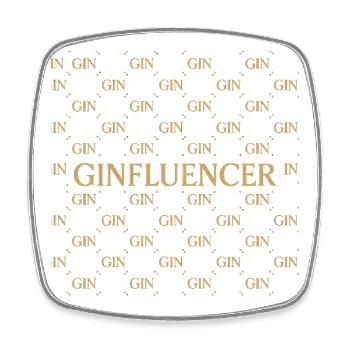 GinInfluencer Glam Luxus - Viereckiger Kühlschrankmagnet - Weiß - Vorne