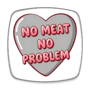 Bubble Heart – No Meat No Problem - Square fridge magnet - white - Front