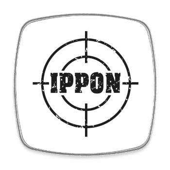 Target_judo_ippon_grunge_karsten_schwarz - Viereckiger Kühlschrankmagnet - Weiß - Vorne