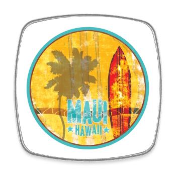 Maui Hawaii Vintage Surf  - Viereckiger Kühlschrankmagnet - Weiß - Vorne