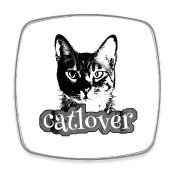 Contraste Cat Lover - Magnet carré - blanc - Devant