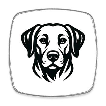 Hunde Gesichts-Linienkunst - Viereckiger Kühlschrankmagnet - Weiß - Vorne