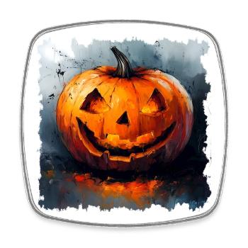 Leuchtender Kürbis Halloween - Viereckiger Kühlschrankmagnet - Weiß - Vorne