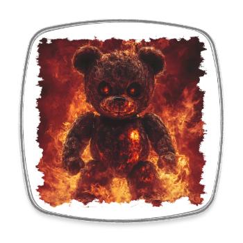 Flame bear, but I'm not a cuddly toy - Square fridge magnet - white - Front