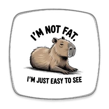 Ich bin nicht dick, ich bin nur leicht zu sehen - Lustiges Capybara - Viereckiger Kühlschrankmagnet - Weiß - Vorne