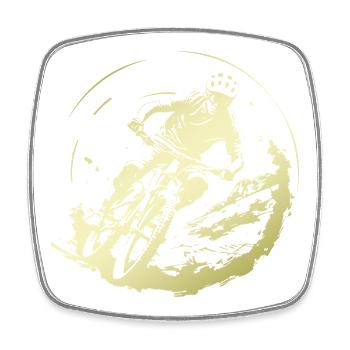 Mountain Bike Bicycle Silhouette - Square fridge magnet - white - Front