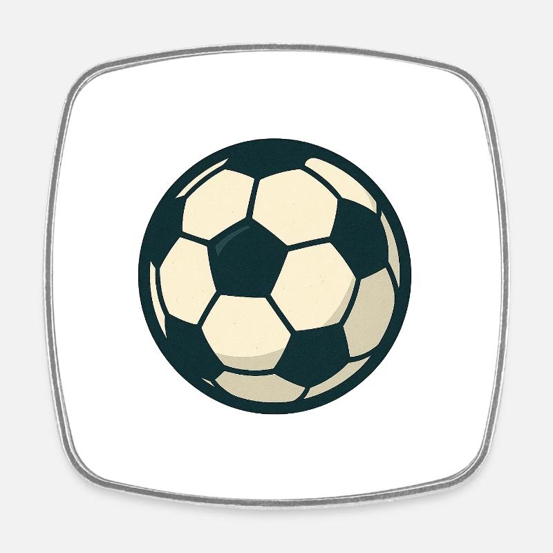 Retro Soccer Ball Illustration - Square fridge magnet - white