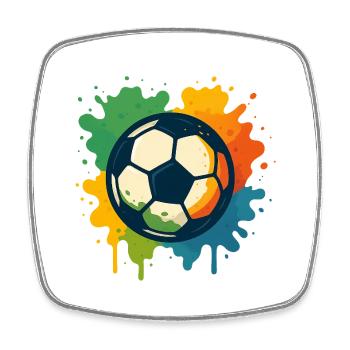 Colorful soccer splatter design - Square fridge magnet - white - Front