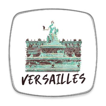 Versailles célèbre Fontaine baroque - Magnet carré - blanc - Devant