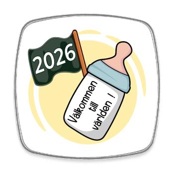 Welcome to the World 2026 - Square fridge magnet - white - Front