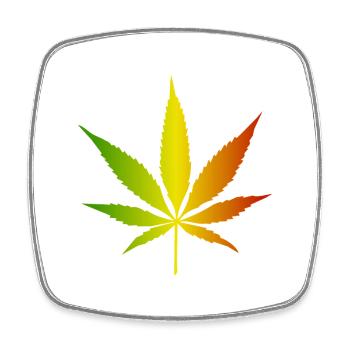 Feuille de cannabis dégradée rasta - Magnet carré - blanc - Devant
