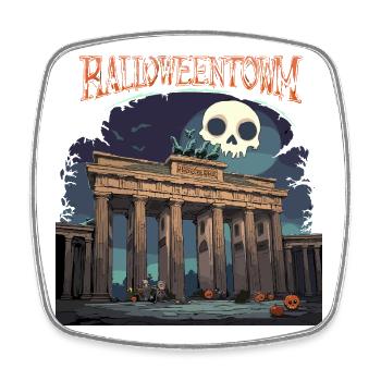 Halloween Town Berlin Halloween Party - Square fridge magnet - white - Front