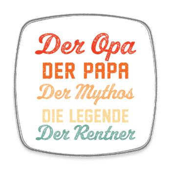 Opa Papa Rentner  - Viereckiger Kühlschrankmagnet - Weiß - Vorne