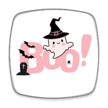 Little Pink Ghost - Square fridge magnet - white - Front