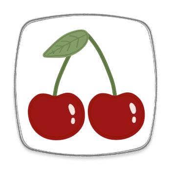 Twin Cherry Illustration - Square fridge magnet - white - Front
