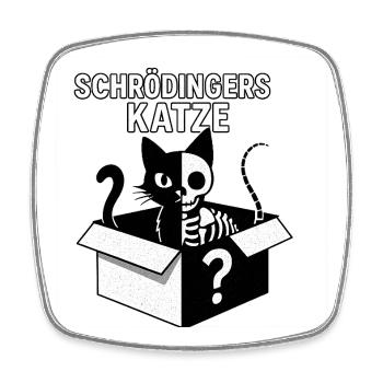 Schrödingers Katze Box-Design - Viereckiger Kühlschrankmagnet - Weiß - Vorne