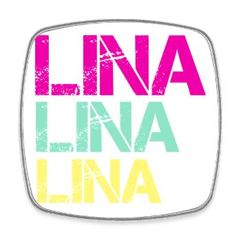 Triptyque néon LINA - Magnet carré - blanc - Devant