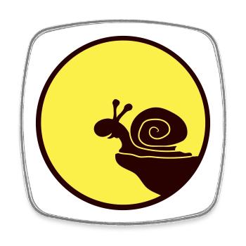 Snail Cliff Night Moon Round Mountain Funny Cute - Square fridge magnet - white - Front