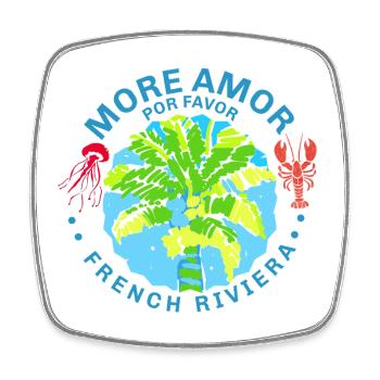 Tropische Palme Côte d'Azur - Viereckiger Kühlschrankmagnet - Weiß - Vorne