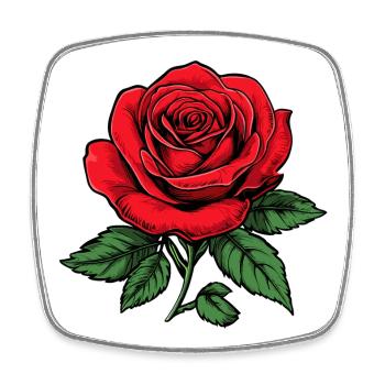 Rose  - Viereckiger Kühlschrankmagnet - Weiß - Vorne