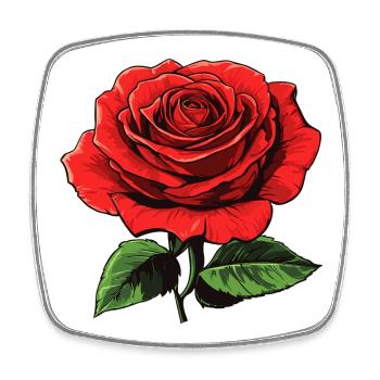rote blume - rose - Viereckiger Kühlschrankmagnet - Weiß - Vorne