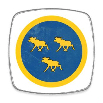 Schwedische Elchtruppe - Viereckiger Kühlschrankmagnet - Weiß - Vorne