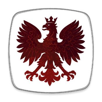 Pologne Polska Eagle drapeau rouge paillettes cadeau - Magnet carré - blanc - Devant