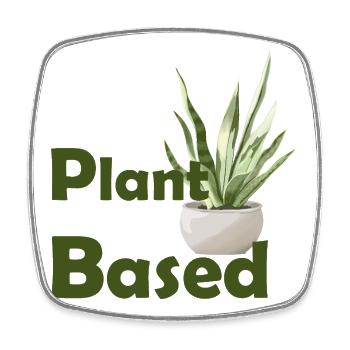 Plant Based: Grünes Design illustrierter Pflanze - Viereckiger Kühlschrankmagnet - Weiß - Vorne