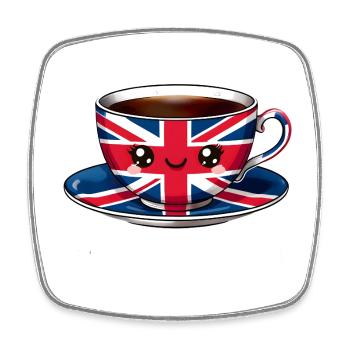 Union Cup Teatime - Viereckiger Kühlschrankmagnet - Weiß - Vorne