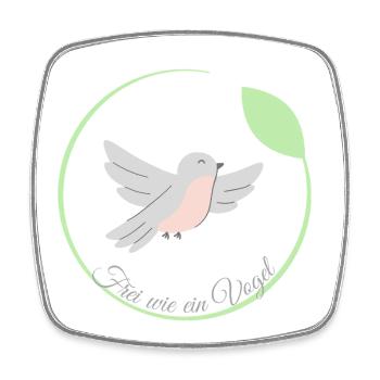 Free as a bird - Square fridge magnet - white - Front