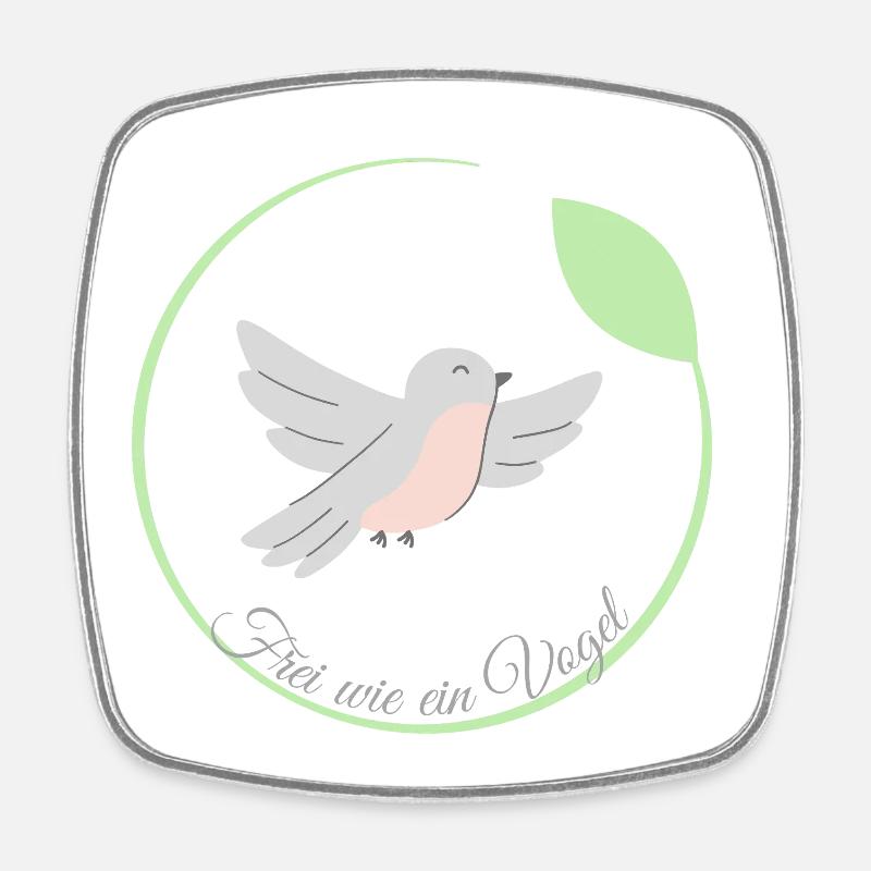 Frei wie ein Vogel - Viereckiger Kühlschrankmagnet - Weiß