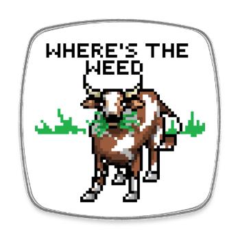 Pixelart Kuh - Viereckiger Kühlschrankmagnet - Weiß - Vorne