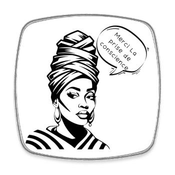 Awareness and Gratitude in Silhouette - Square fridge magnet - white - Front
