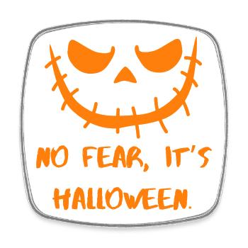 No Fear Halloween-Grinsen - Viereckiger Kühlschrankmagnet - Weiß - Vorne