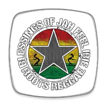 Blessings of Jah Roots Reggae Star - Square fridge magnet - white - Front