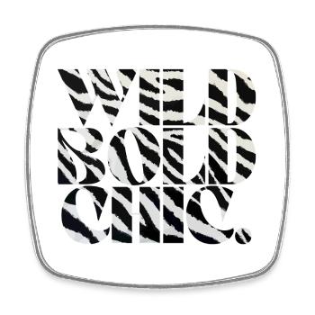 Wild Bold Chic Zebra Typography - Square fridge magnet - white - Front