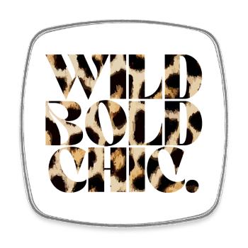 Wild Bold Chic Typography - Square fridge magnet - white - Front