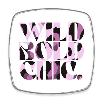 Wild Bold Chic Camo Typografie - Viereckiger Kühlschrankmagnet - Weiß - Vorne