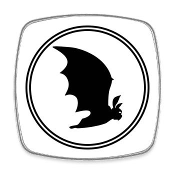 Bat Gothic : Nuit, Vampire & Liberté - Magnet carré - blanc - Devant