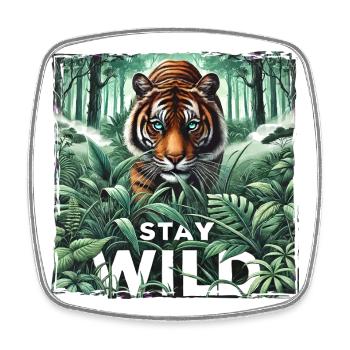 Stay Wild Tiger in Jungle - Nature Power - Square fridge magnet - white - Front