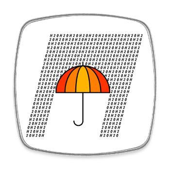 Pluie typographique - Magnet carré - blanc - Devant