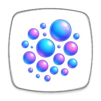 Bulles irisées, couleurs néon - Magnet carré - blanc - Devant