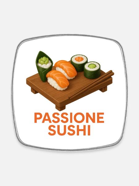 Sushi boat - Square fridge magnet - white