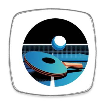 Pingpong Vektor Blau Tischtennis Flair - Viereckiger Kühlschrankmagnet - Weiß - Vorne